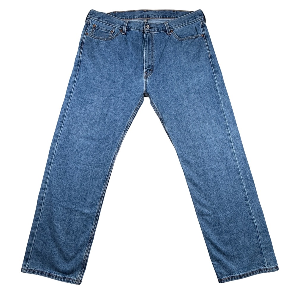 Levis 505 Regular Fit Straight‎ Leg Jeans Mens 42x32 Medium Wash Blue Denim
